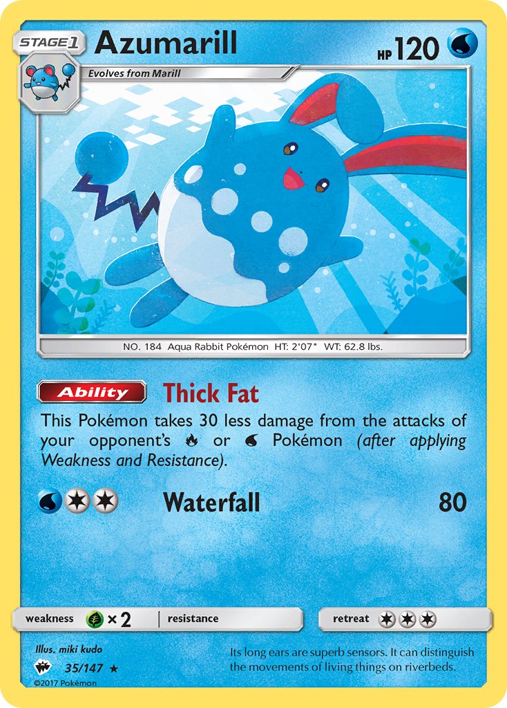 Azumarill - Burning Shadows (Rare) [BUS-35] English / Near Mint / Normal