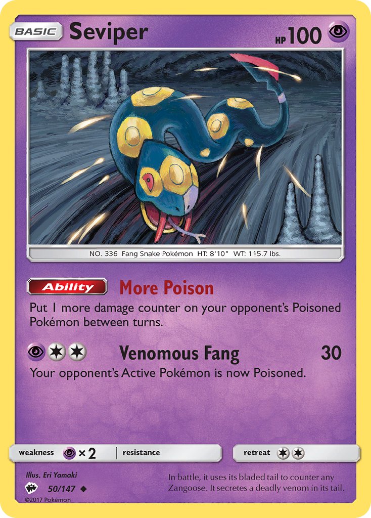 Seviper - Burning Shadows (Uncommon) [BUS-50] English / Near Mint / Normal