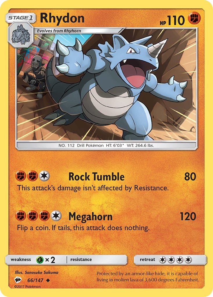 Rhydon - Burning Shadows (Uncommon) [BUS-66] English / Near Mint / Normal