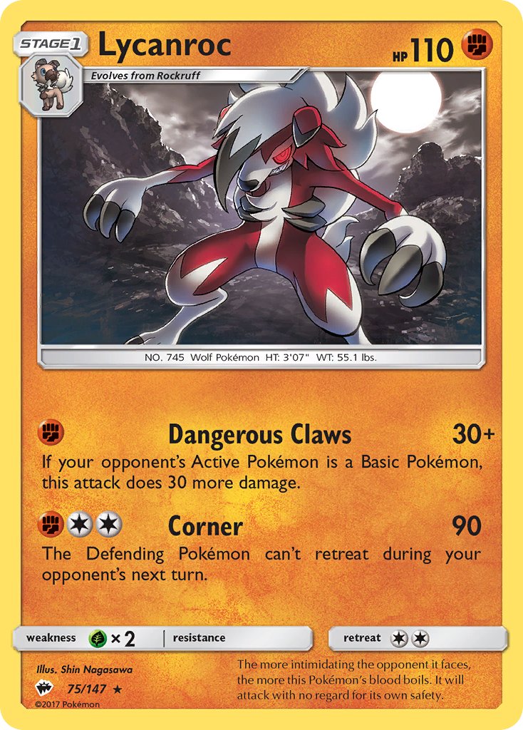 Lycanroc - Burning Shadows (Holo Rare) [BUS-75] English / Near Mint / Normal