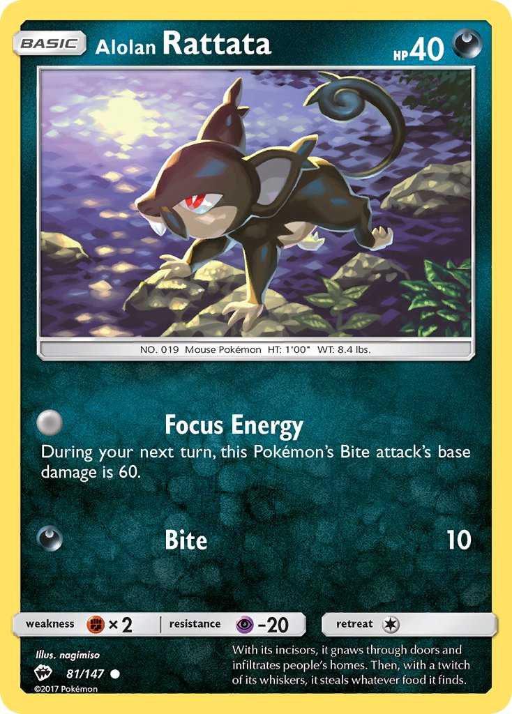Alolan Rattata - Burning Shadows (Common) [BUS-81] English / Near Mint / Normal
