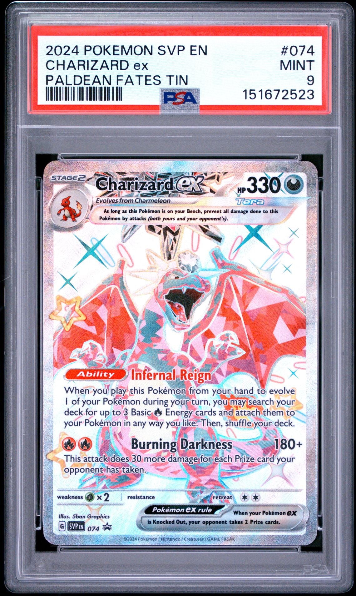 Charizard ex #074 Scarlet & Violet Promos PSA 9 - forside