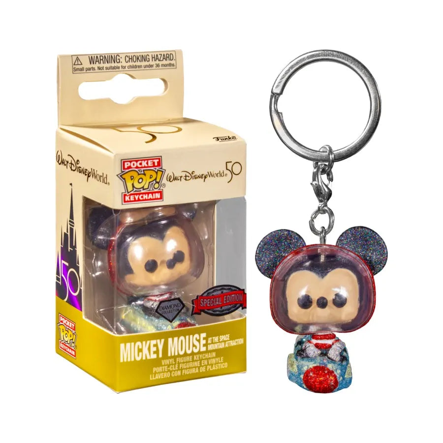 Funko Pocket POP Keychain Disney Mickey Mouse Space Mountain Special Edition Diamond Collection Figur