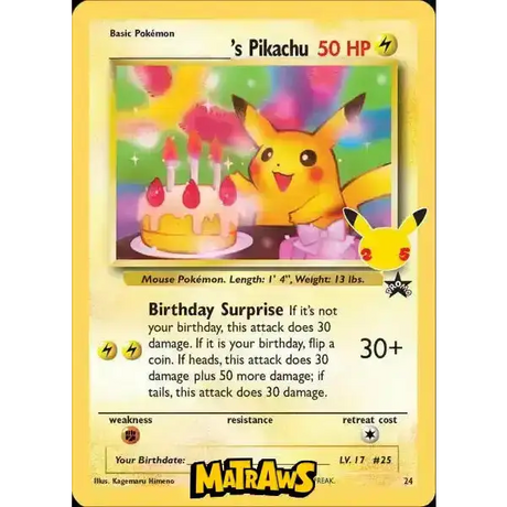 (CC 08/25) _____'s Pikachu - Classic Collection Enkeltkort Celebrations 
