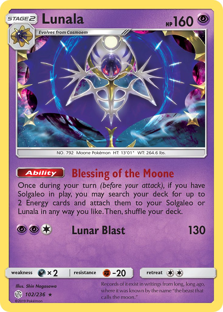 Lunala - Cosmic Eclipse (Holo Rare) [CEC-102] English / Near Mint / Normal