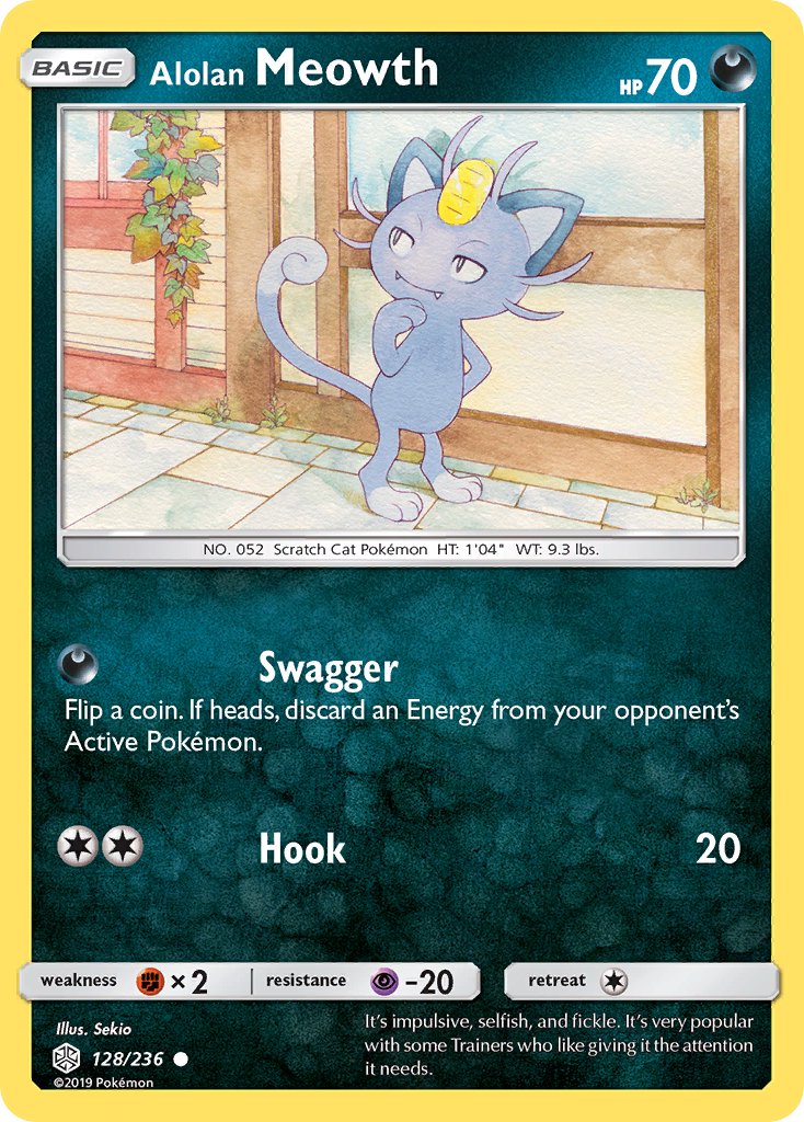 Alolan Meowth - Cosmic Eclipse (Common) [CEC-128] English / Near Mint / Normal