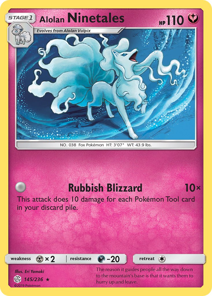 Alolan Ninetales - Cosmic Eclipse (Holo Rare) [CEC-145] English / Near Mint / Normal
