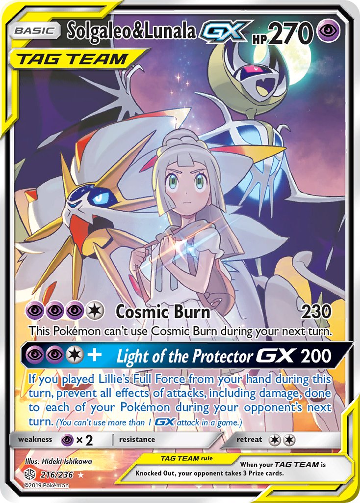 Solgaleo & Lunala GX - Cosmic Eclipse (Ultra Rare) [CEC-216] English / Near Mint / Normal