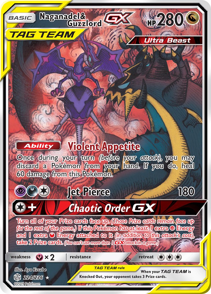 Naganadel & Guzzlord GX - Cosmic Eclipse (Ultra Rare) [CEC-224] English / Near Mint / Normal