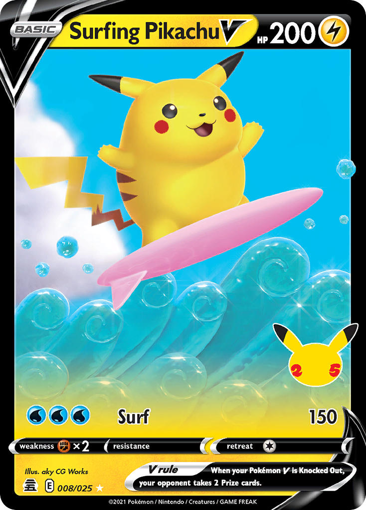 Surfing Pikachu V - Celebrations (Ultra Rare) [CEL-008] English / Near Mint / Normal