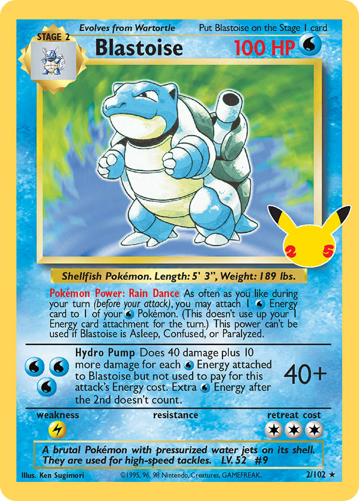 Blastoise - Celebrations (Holo Rare) [CEL-BS 2] English / Near Mint / Normal