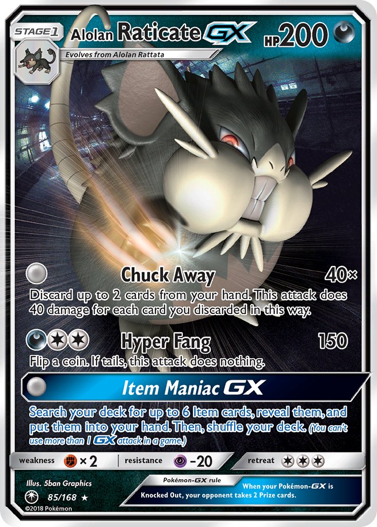 Alolan Raticate GX - Celestial Storm (Ultra Rare) [CES-85] English / Near Mint / Normal
