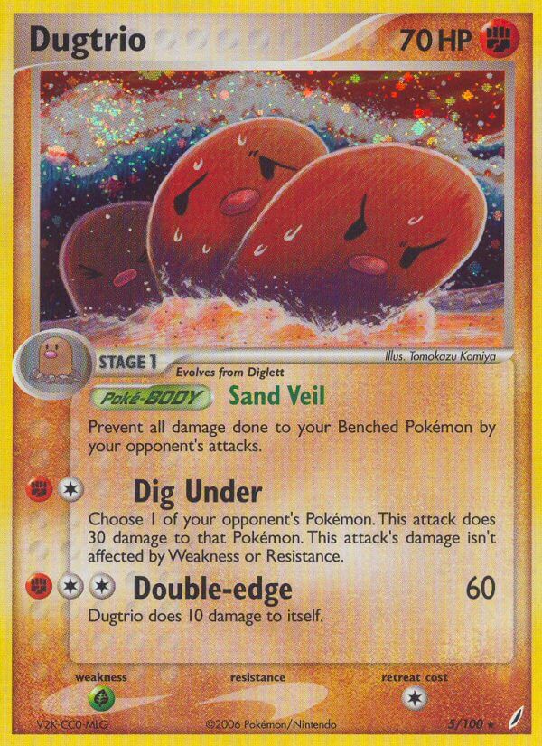 Dugtrio EX Crystal Guardians Holo Rare Kortspil