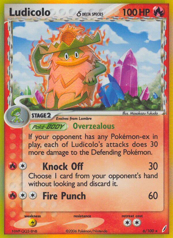 Ludicolo Delta Species EX Crystal Guardians Holo Rare CG-6 Kortspil
