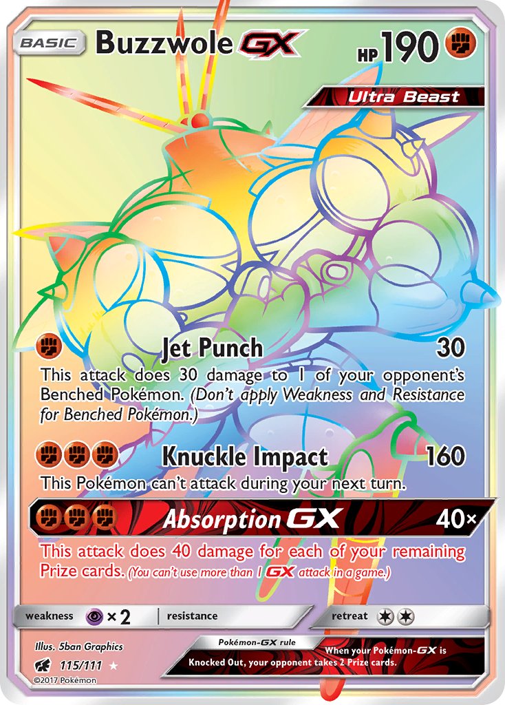 Buzzwole GX - Crimson Invasion (Secret Rare) [CIN-115] English / Near Mint / Normal