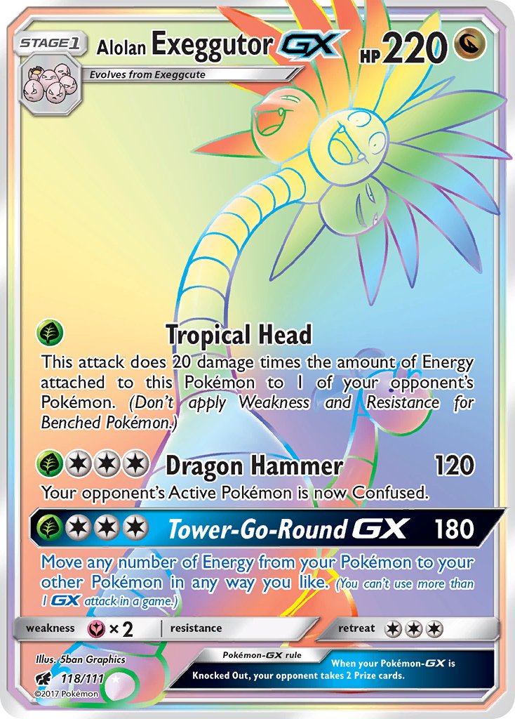 Alolan Exeggutor GX - Crimson Invasion (Secret Rare) [CIN-118] English / Near Mint / Normal