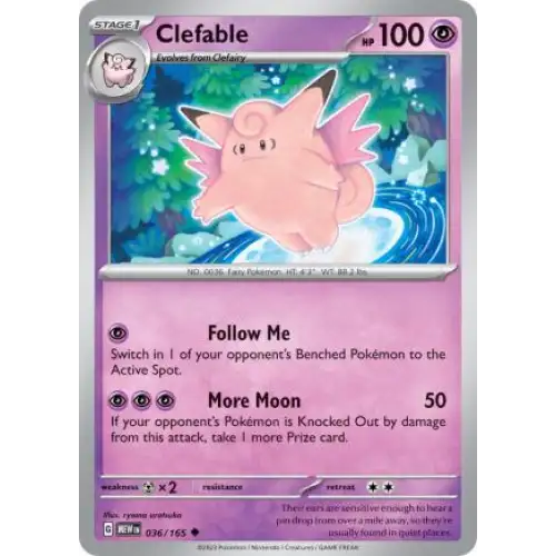 Clefable - 036/165 - Enkeltkort