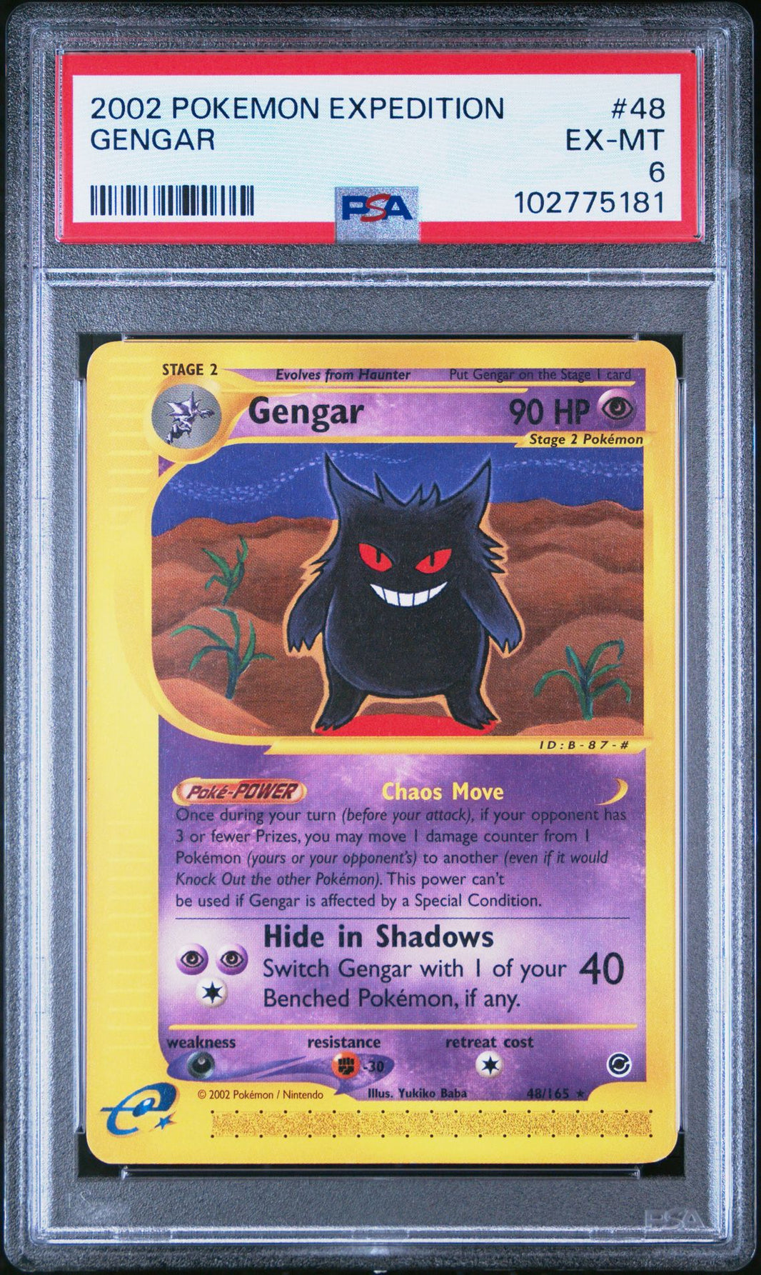 Gengar #48 Expedition PSA 6 - forside