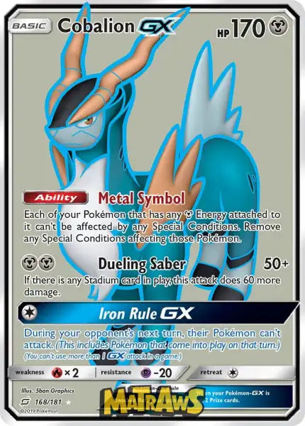 Cobalion GX - Full Art - 168/181 Enkeltkort Team Up 