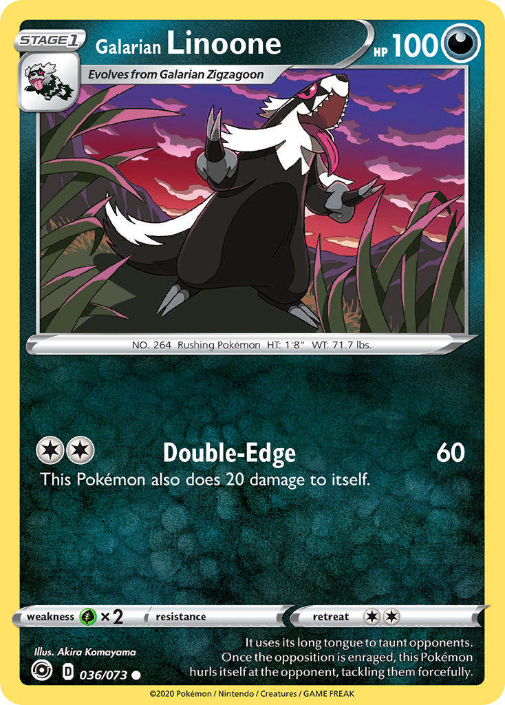 Galarian Linoone⁣ - Champion’s Path⁣ (Common)⁣ [36] English / Near Mint / Normal