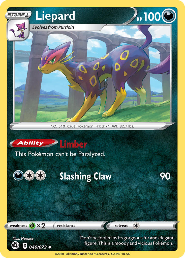Liepard⁣ - Champion’s Path⁣ (Uncommon)⁣ [40] English / Near Mint / Reverse-Holo Normal