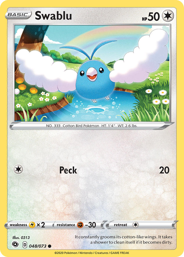 Swablu⁣ - Champion’s Path⁣ (Common)⁣ [48] English / Near Mint / Reverse-Holo Normal