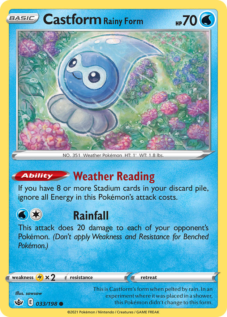 Castform Rainy Form - Chilling Reign (Common) [CRE-033] English / Near Mint / Normal