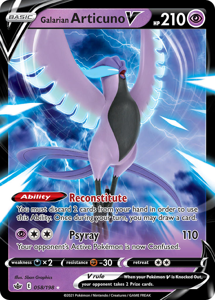 Galarian Articuno V - Chilling Reign (Ultra Rare) [CRE-058] English / Near Mint / Normal