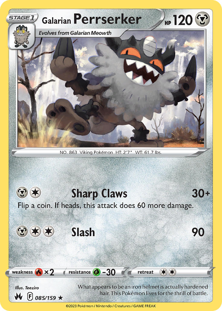 Galarian Perrserker - Crown Zenith (Rare) [CRZ-085] English / Near Mint / Normal