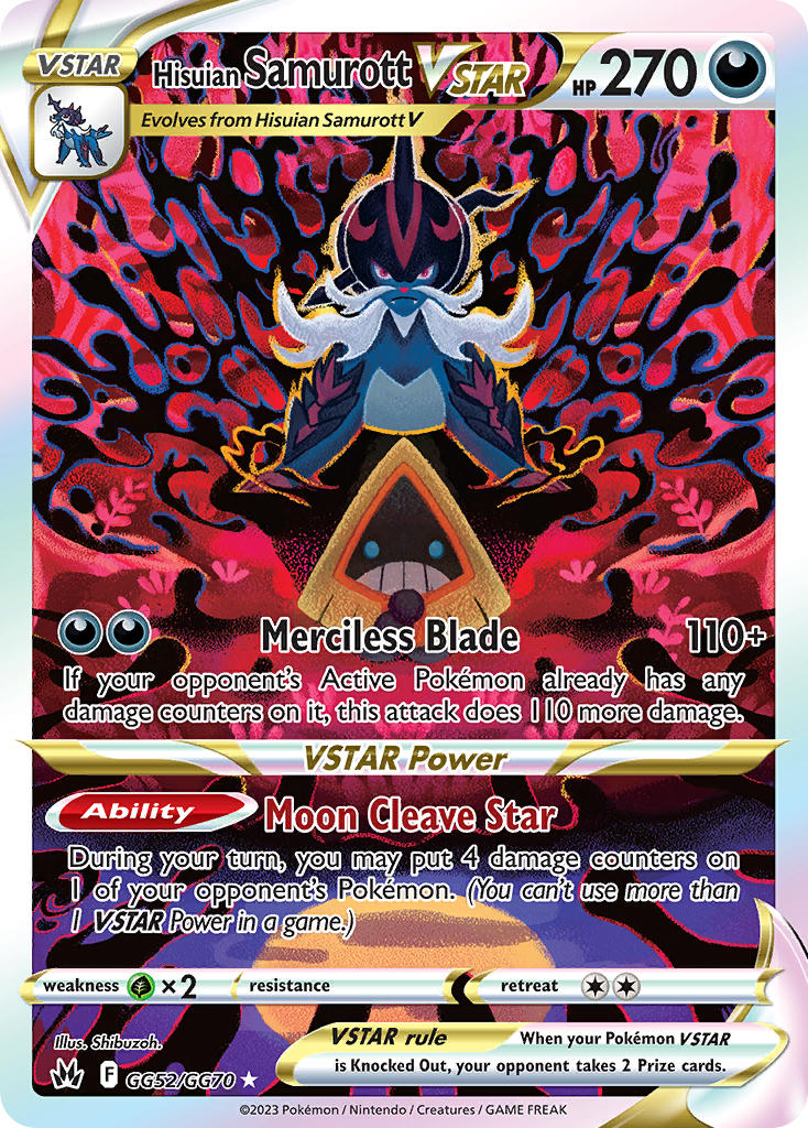 Hisuian Samurott VSTAR - Crown Zenith (Ultra Rare) [CRZ-GG52] English / Near Mint / Normal