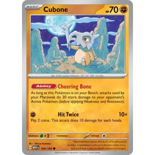 Cubone - 104/165 - Enkeltkort