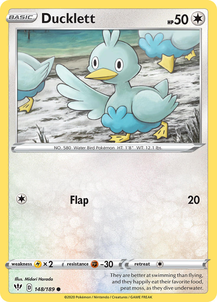 Ducklett⁣ - Darkness Ablaze⁣ (Common)⁣ [148] English / Near Mint / Reverse-Holo Normal