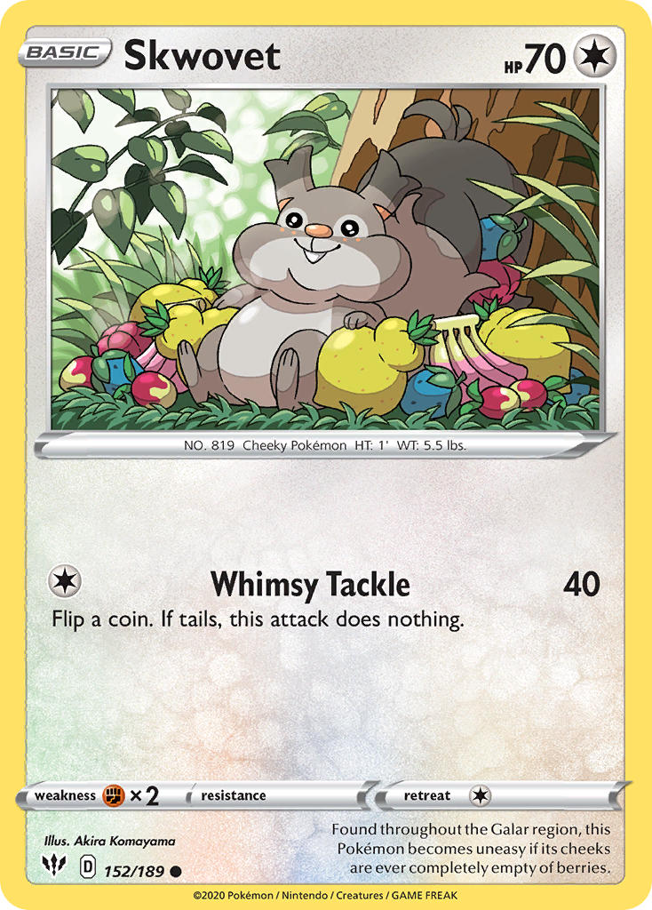 Skwovet⁣ - Darkness Ablaze⁣ (Common)⁣ [152] English / Near Mint / Reverse-Holo Normal