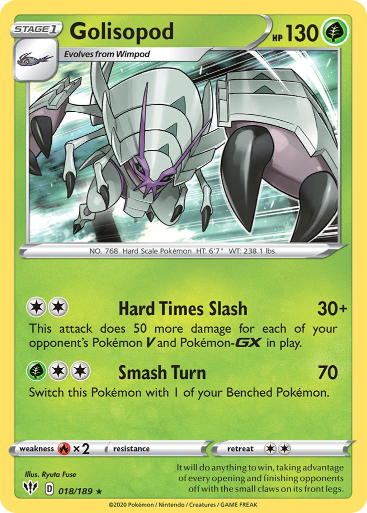 Golisopod - Darkness Ablaze (Holo Rare) [18] Kortspil