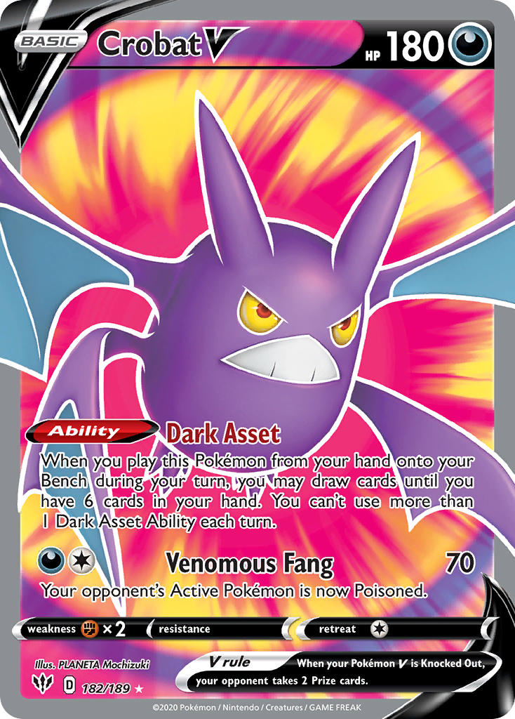 Crobat V⁣ - Darkness Ablaze⁣ (Ultra Rare)⁣ [182] English / Near Mint / Normal