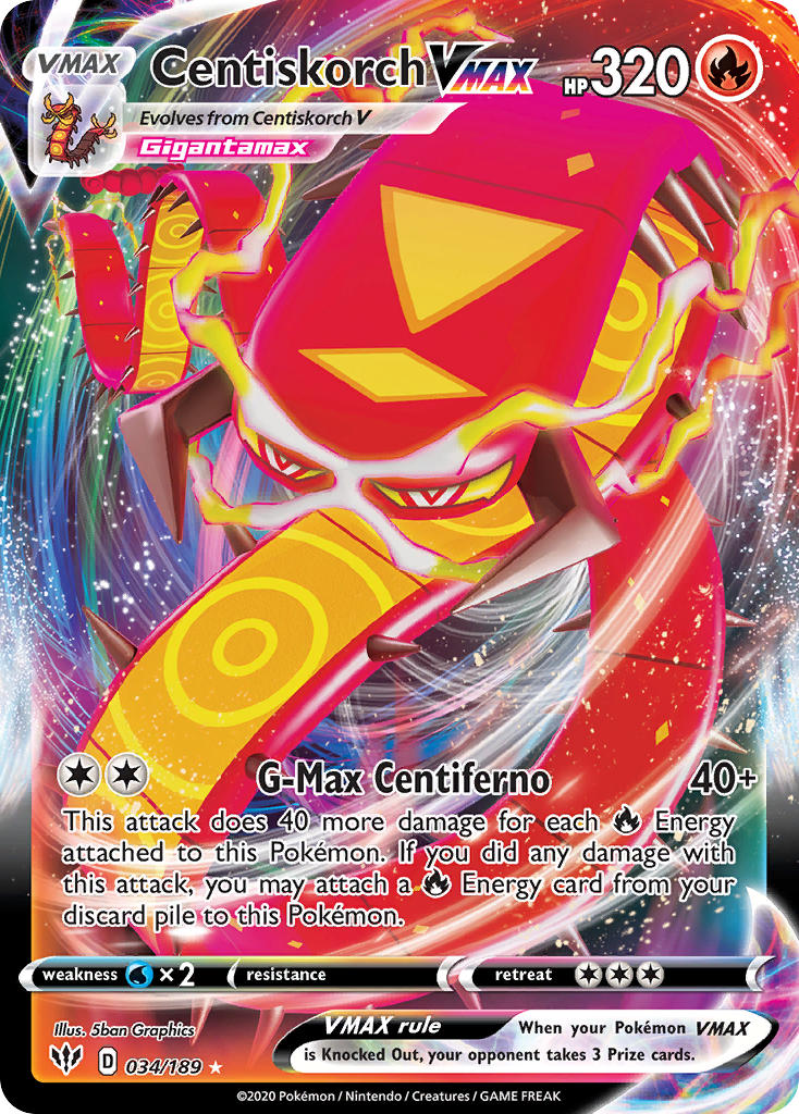 Centiskorch VMAX⁣ - Darkness Ablaze⁣ (Ultra Rare)⁣ [34] English / Near Mint / Normal