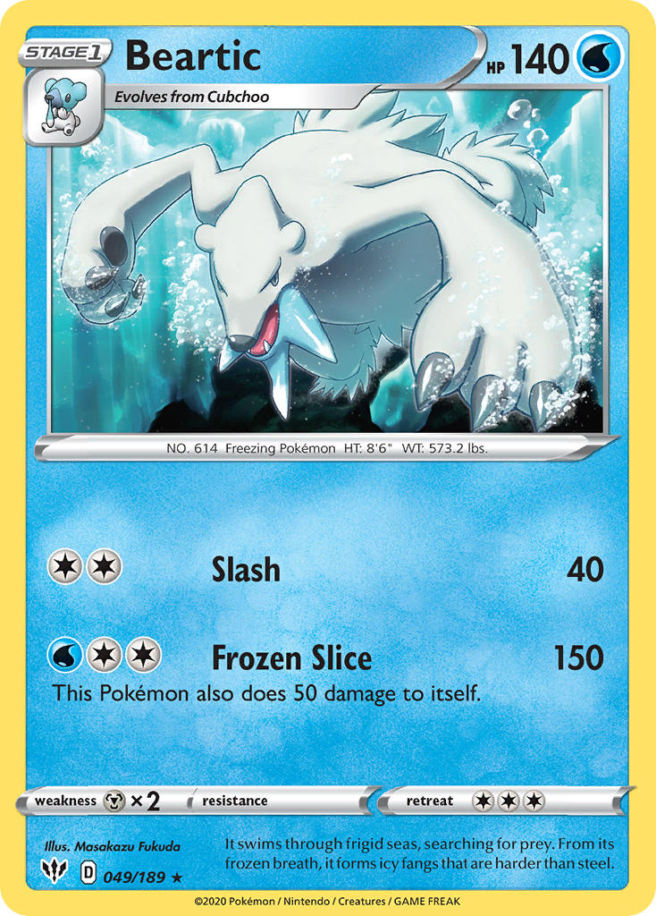 Beartic⁣ - Darkness Ablaze⁣ (Rare)⁣ [49] English / Near Mint / Reverse-Holo Normal