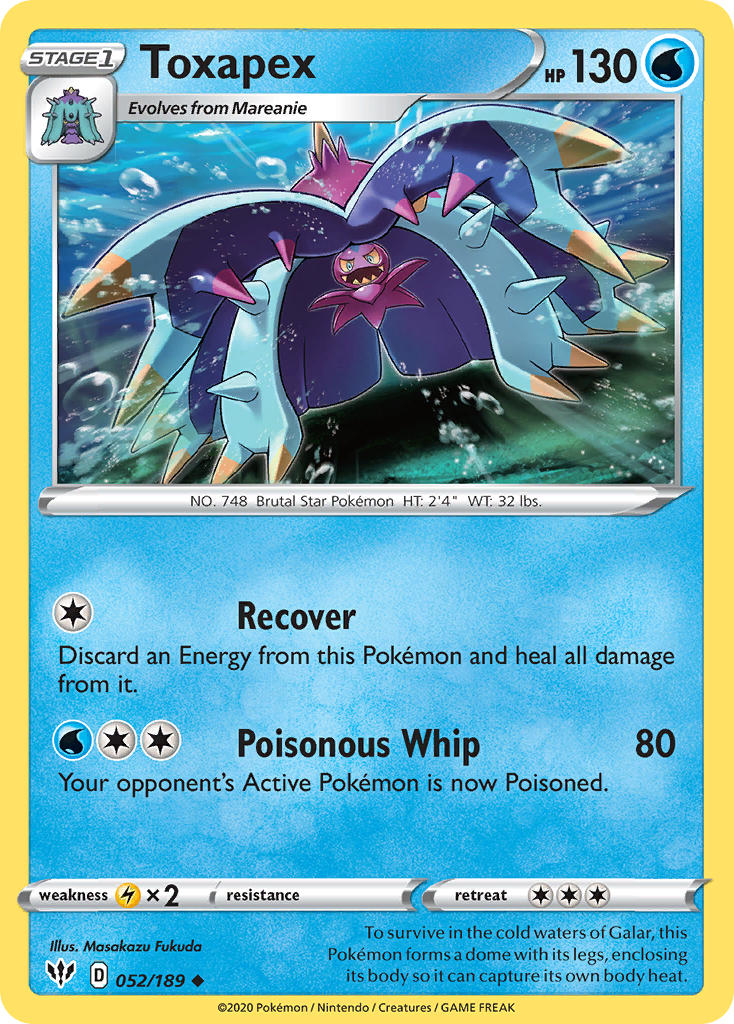 Toxapex⁣ - Darkness Ablaze⁣ (Uncommon)⁣ [52] English / Near Mint / Reverse-Holo Normal
