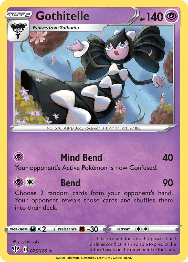 Gothitelle⁣ - Darkness Ablaze⁣ (Rare)⁣ [75] English / Excellent / Reverse-Holo Normal