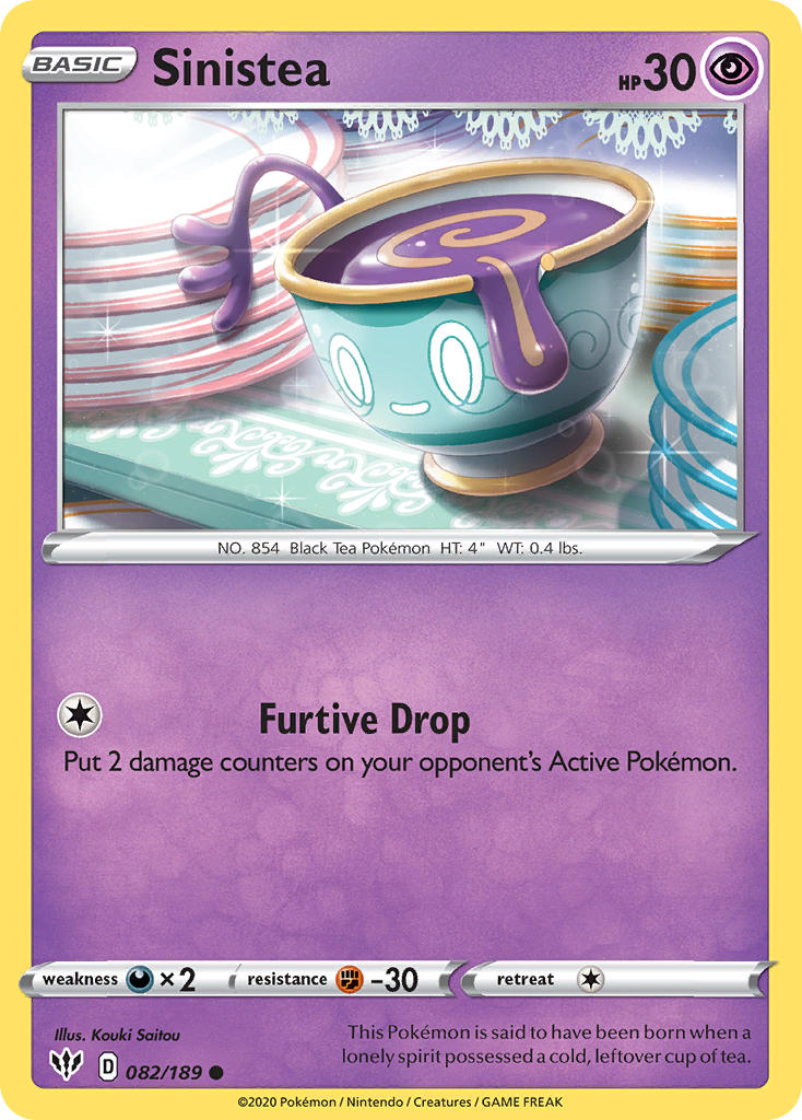 Sinistea⁣ - Darkness Ablaze⁣ (Common)⁣ [82] English / Near Mint / Reverse-Holo Normal