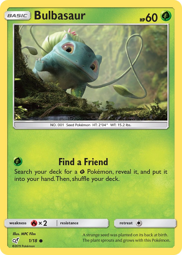 Bulbasaur Detective Pikachu Common DET-1 Kortspil