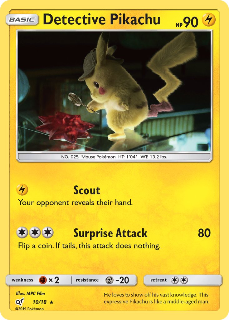 Detective Pikachu - Detective Pikachu (Rare) [DET-10] English / Good / Normal