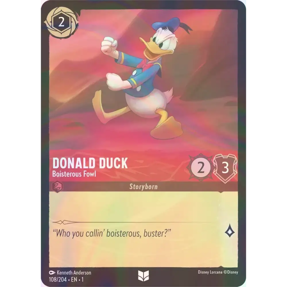 Donald Duck - Boisterous Fowl - Foil (Uncommon) - 108/204