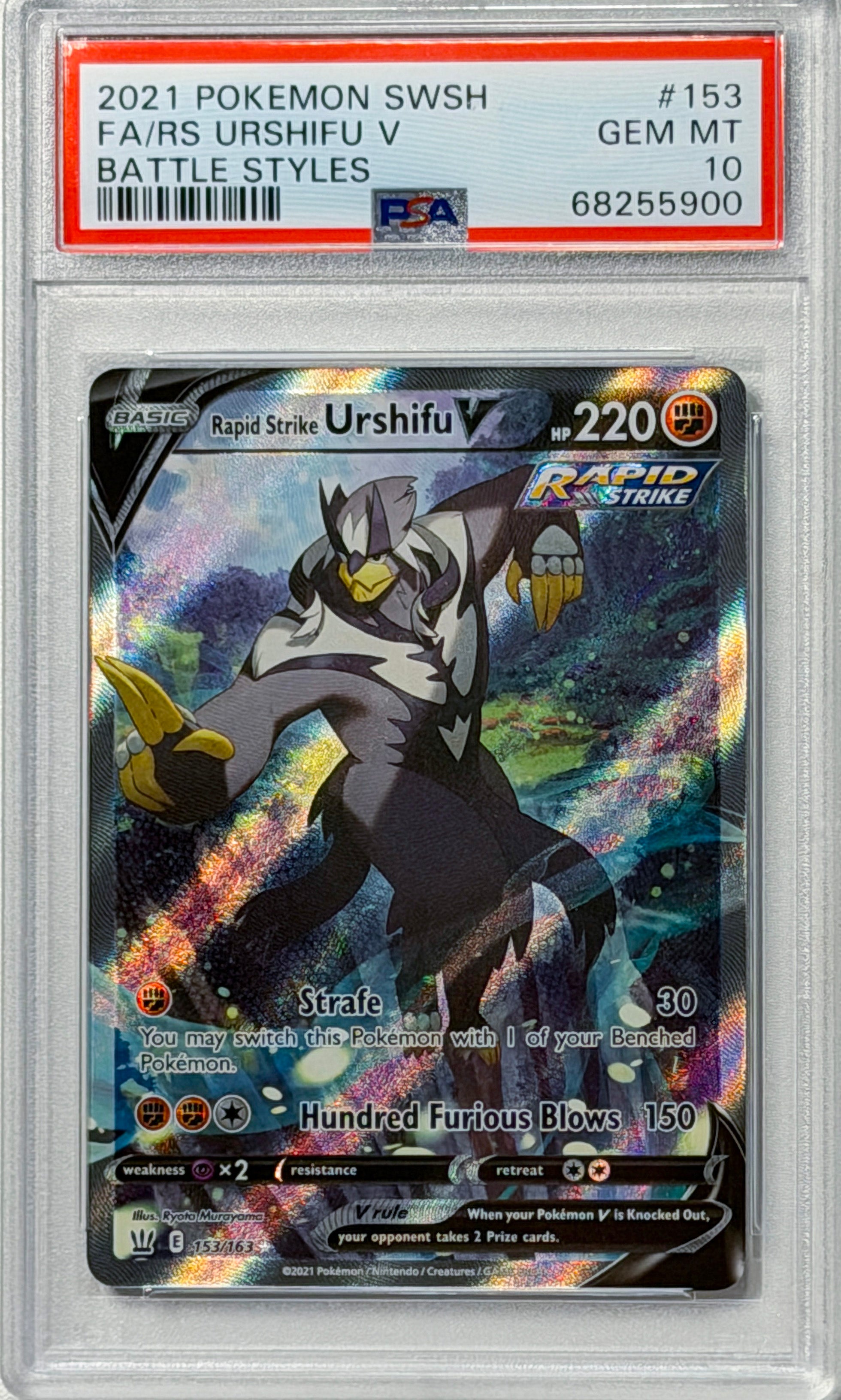 Urshifu V #153 Sword & Shield Battle Styles PSA 10 - forside
