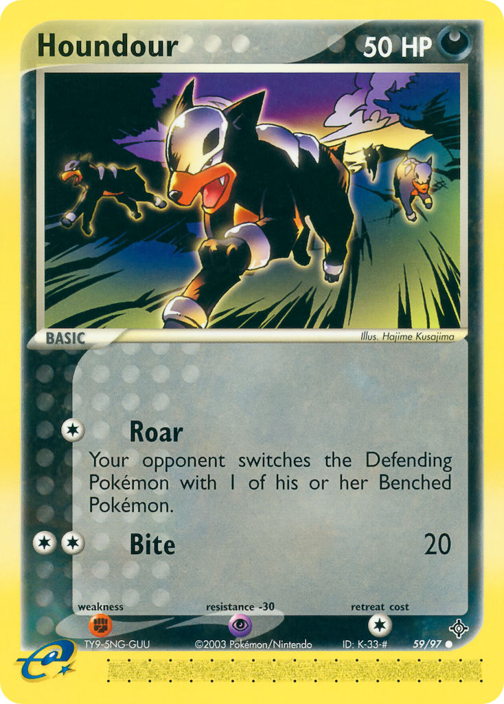 Houndour⁣ - EX Dragon⁣ (Common)⁣ [59] English / Light Played / Reverse-Holo Normal