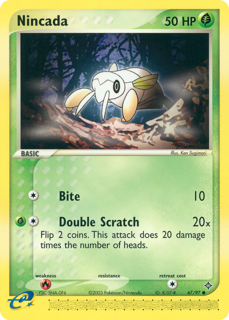 Nincada⁣ - EX Dragon⁣ (Common)⁣ [67] English / Near Mint / Reverse-Holo Normal