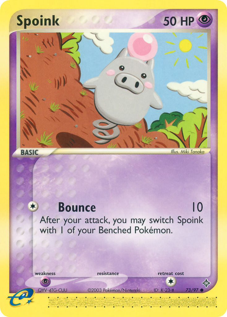 Spoink⁣ - EX Dragon⁣ (Common)⁣ [73] English / Played / Reverse-Holo Normal