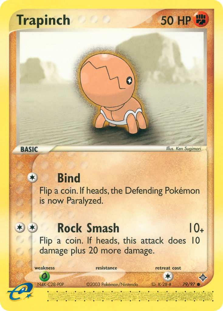 Trapinch (Bind)⁣ - EX Dragon⁣ (Common)⁣ [79] English / Light Played / Reverse-Holo Normal