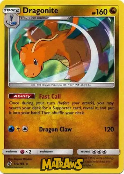 Dragonite - Holo - 119/181 Enkeltkort Team Up 