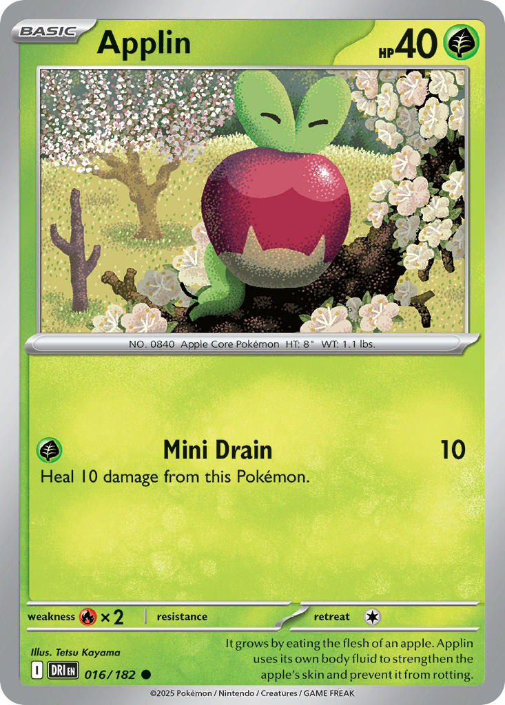 Applin⁣ - Destined Rivals⁣ (Common)⁣ [016] English / Near Mint / Normal